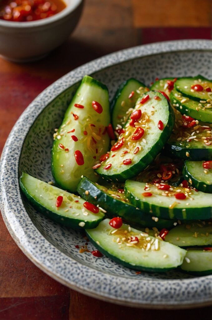 Chili cucumber salad