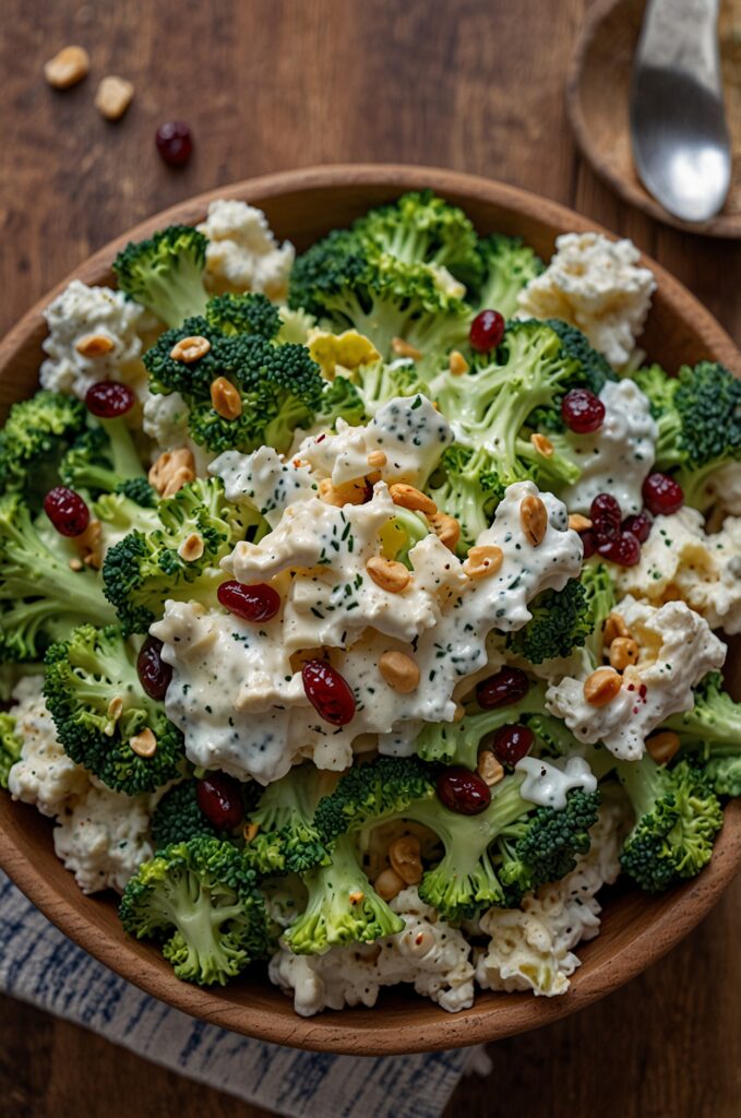 Creamy Broccoli Cauliflower Salad