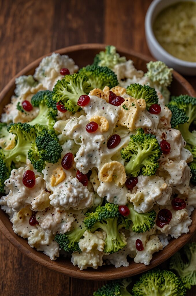 Creamy Broccoli Cauliflower Salad