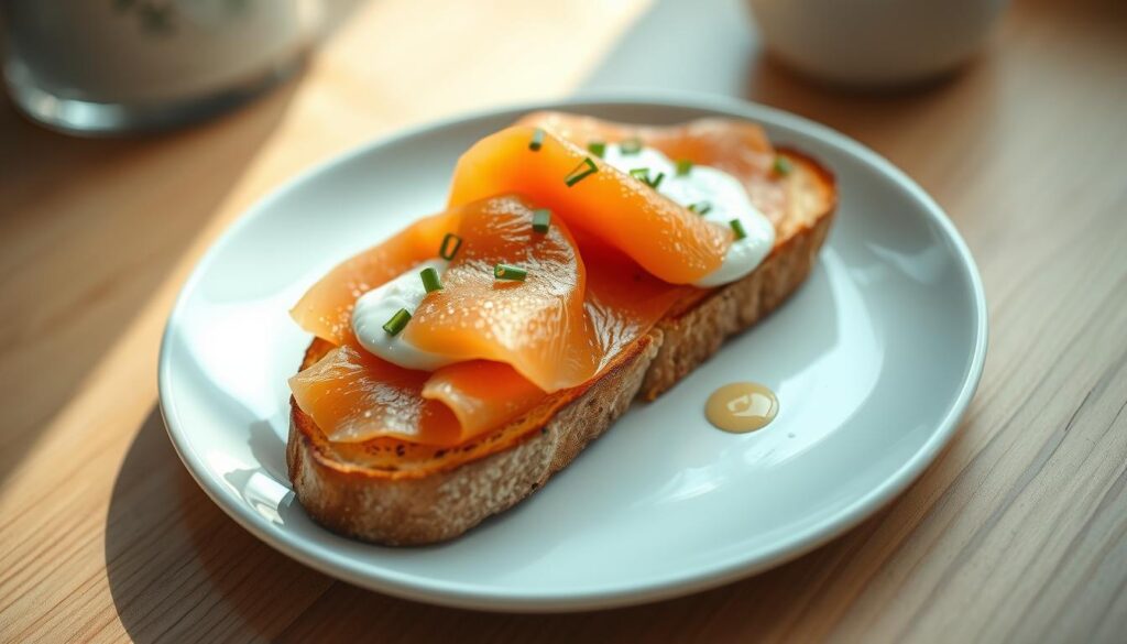 breakfast smoked salmon toast