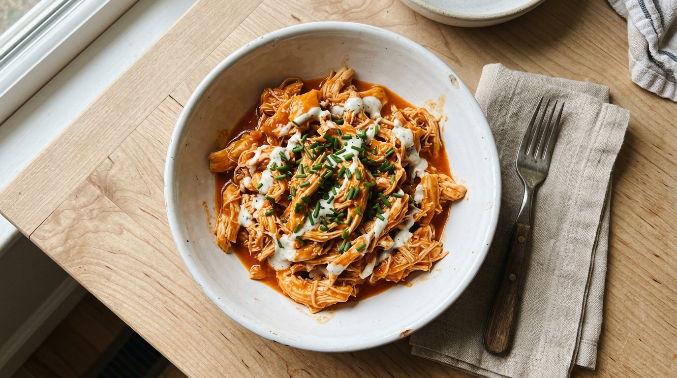 High Protein Buffalo Shredded Chicken
