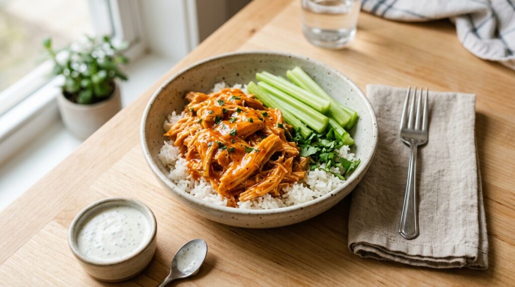 High Protein Buffalo Shredded Chicken