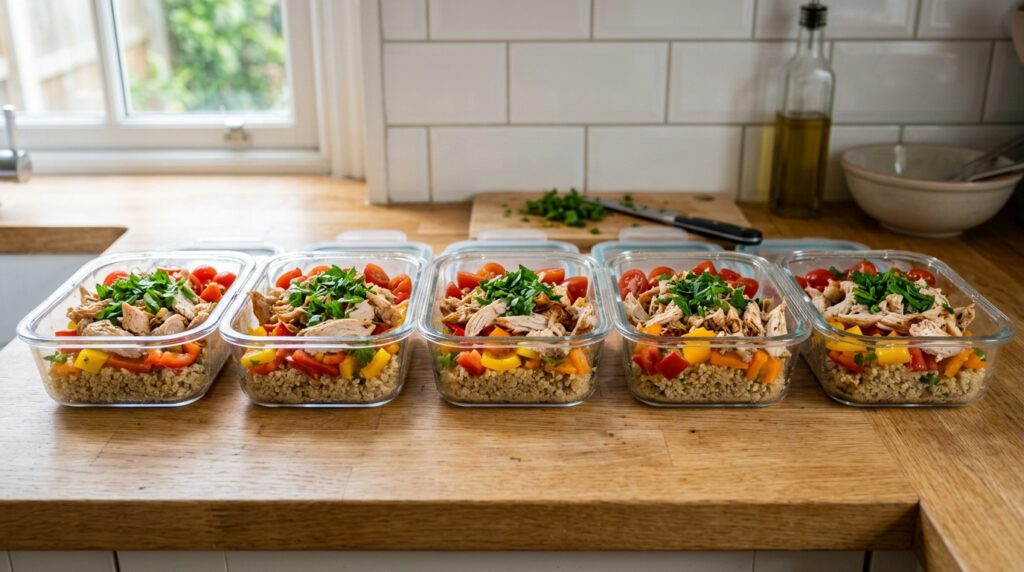 High Protein Crockpot Chicken & Quinoa Power Bowl