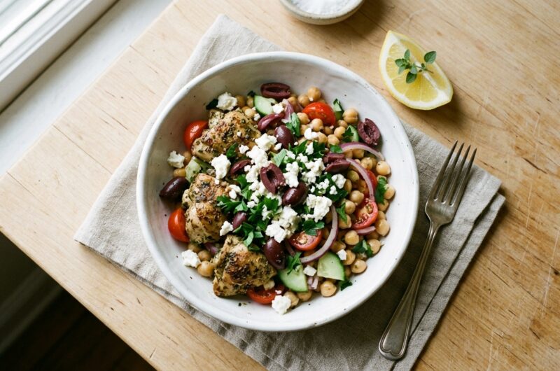 Crockpot Greek Chicken with Chickpeas