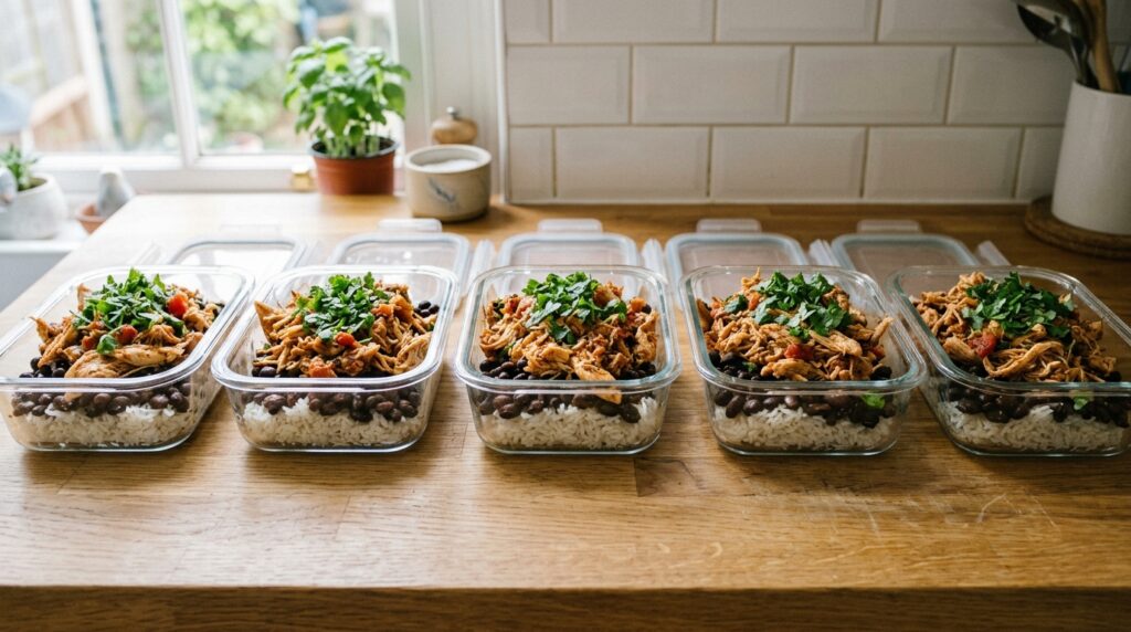 Crockpot Salsa Chicken with Black Beans
