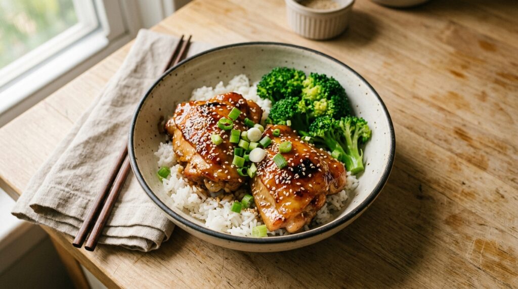 Honey Garlic Crockpot Chicken Thighs