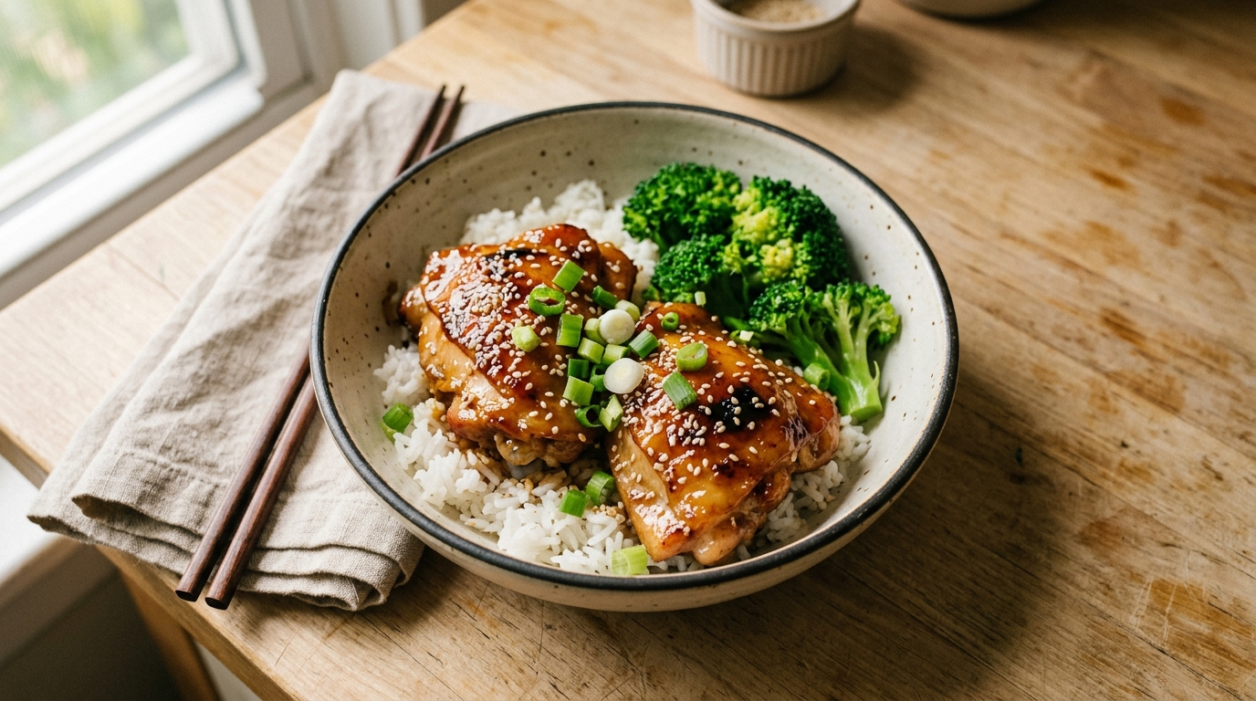 Honey Garlic Crockpot Chicken Thighs