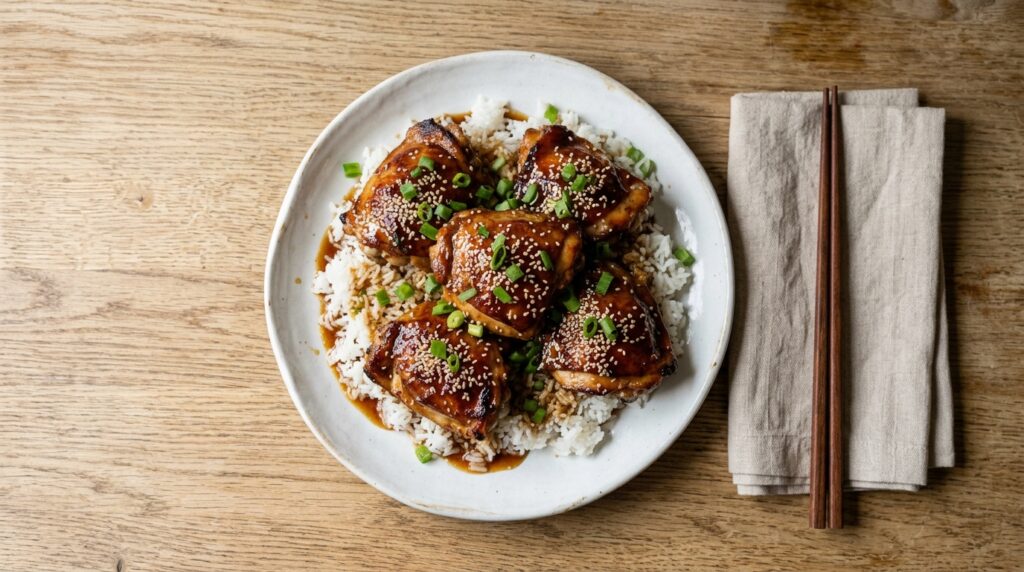 Honey Garlic Crockpot Chicken Thighs