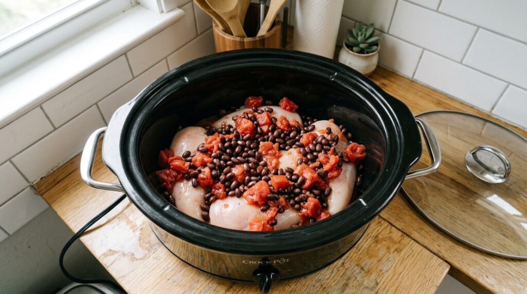 Crockpot Cauliflower Rice Chicken Burrito Bowls