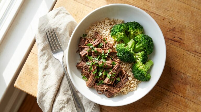 Crockpot Shredded Beef Meal Prep Bowls