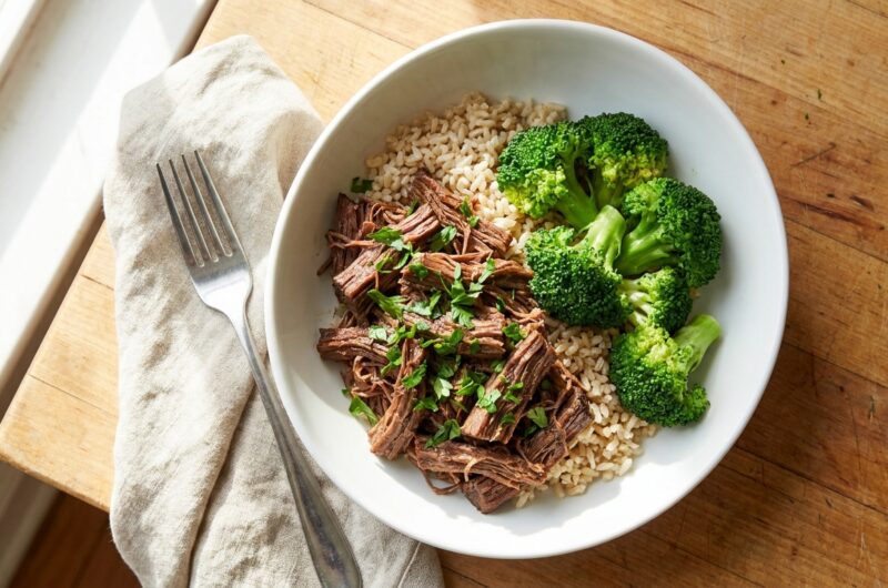 Crockpot Shredded Beef Meal Prep Bowls