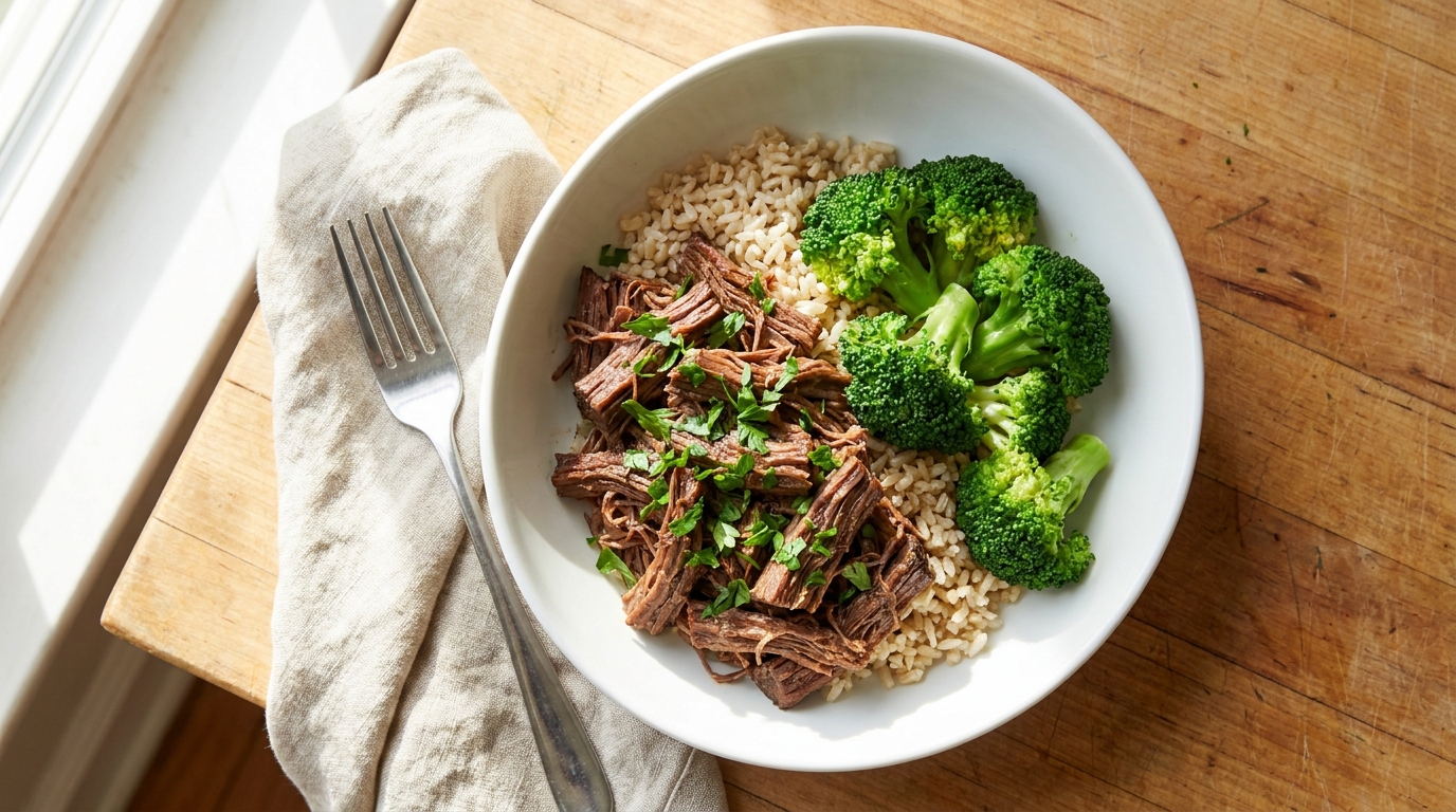 Crockpot Shredded Beef Meal Prep Bowls