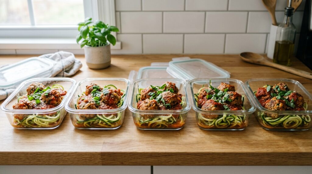 Crockpot Turkey Zucchini Meatballs 