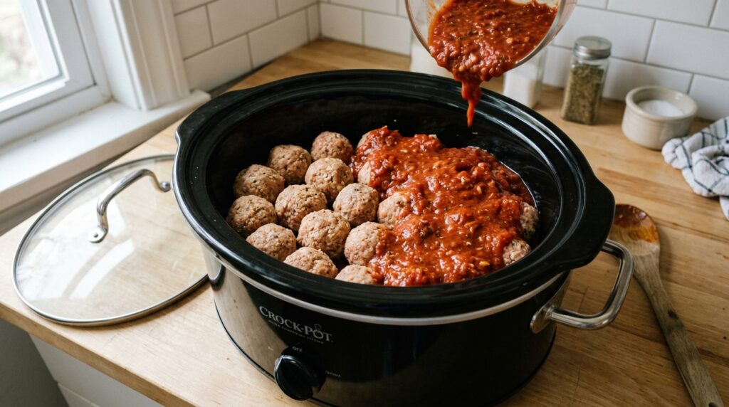 Crockpot Turkey Zucchini Meatballs 