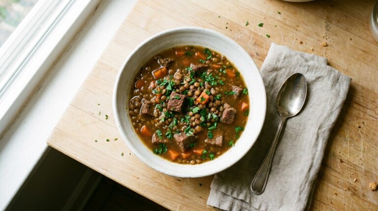 Crockpot Beef & Lentil Soup