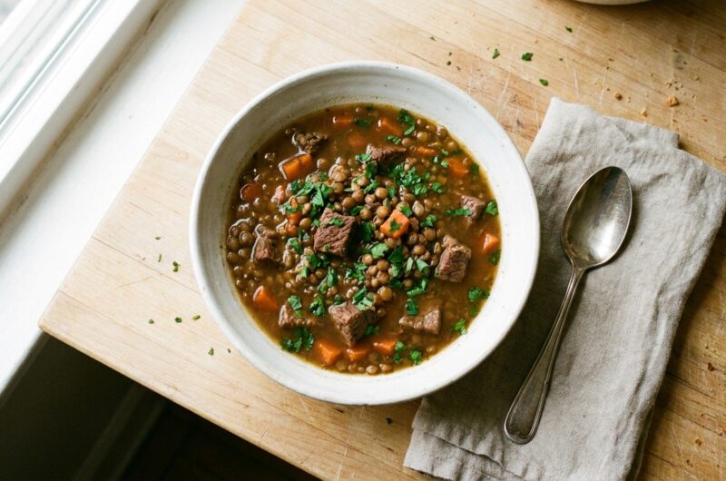 Crockpot Beef & Lentil Soup