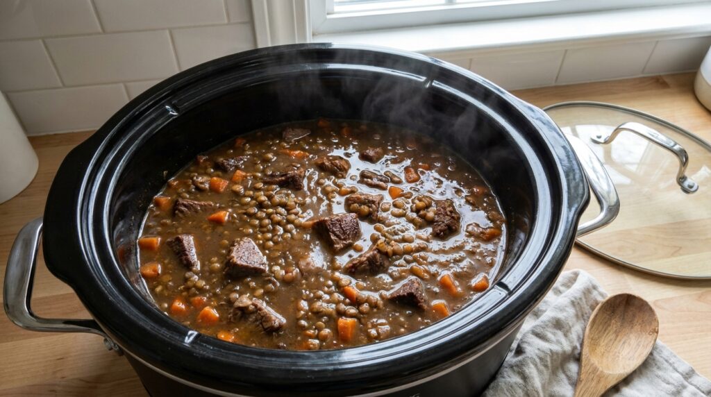 Crockpot Beef & Lentil Soup