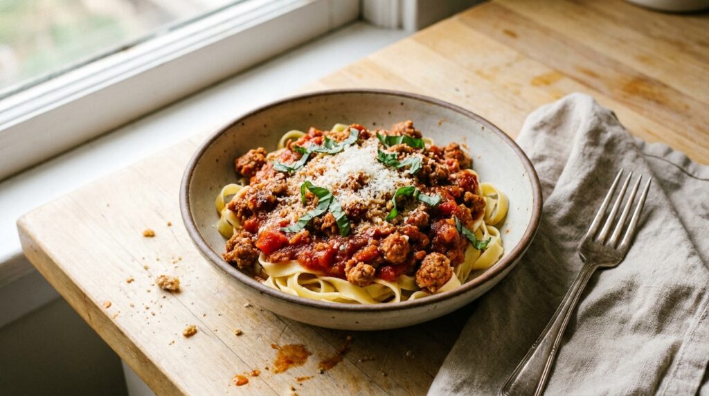 Crockpot Ground Turkey Bolognese