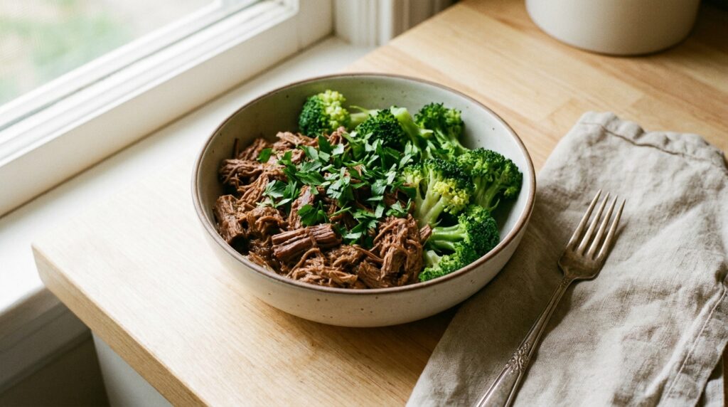 Crockpot Shredded Beef Meal Prep Bowls
