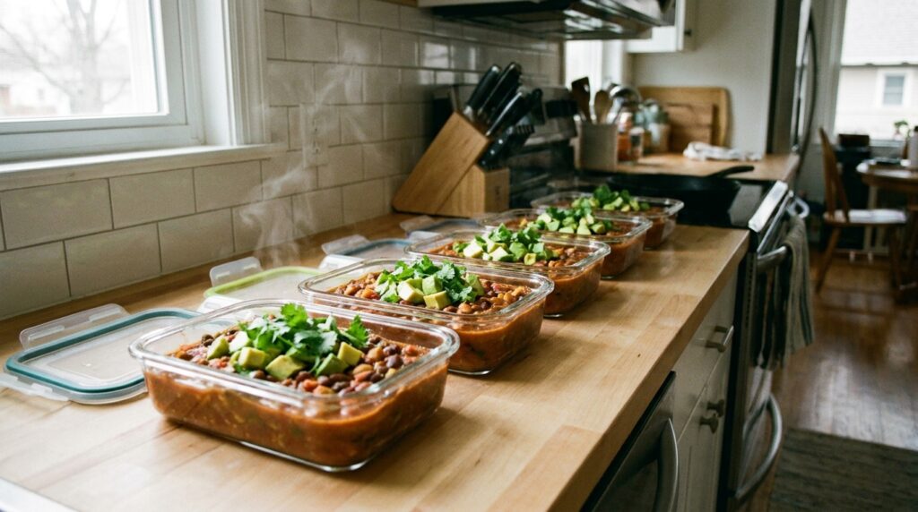 Crockpot Three-Bean Vegetarian Chili