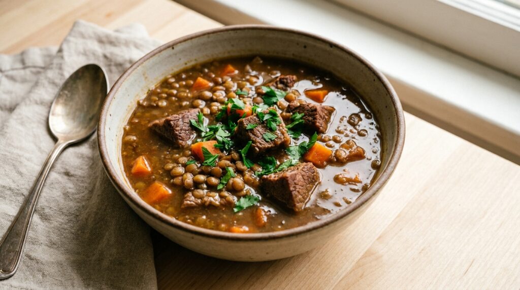 Crockpot Beef & Lentil Soup