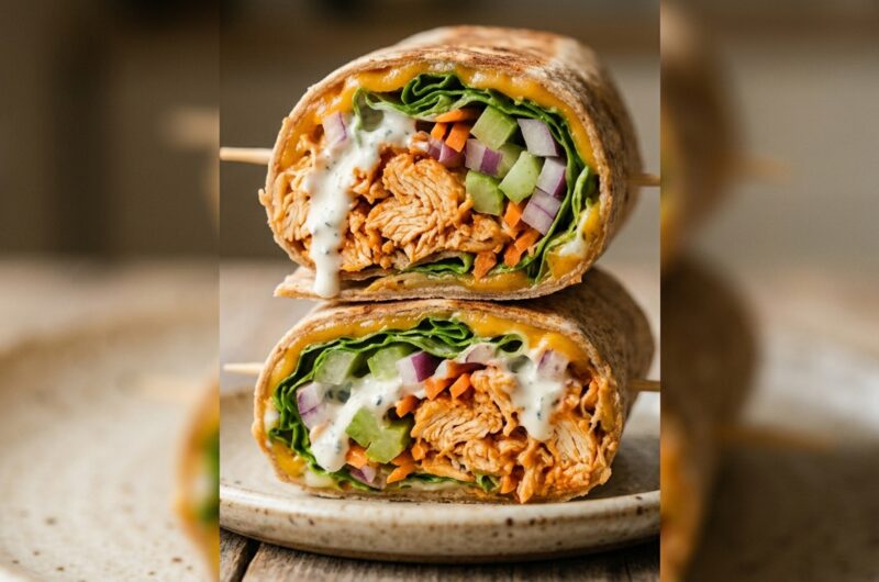 High-Protein Buffalo Chicken Wrap
