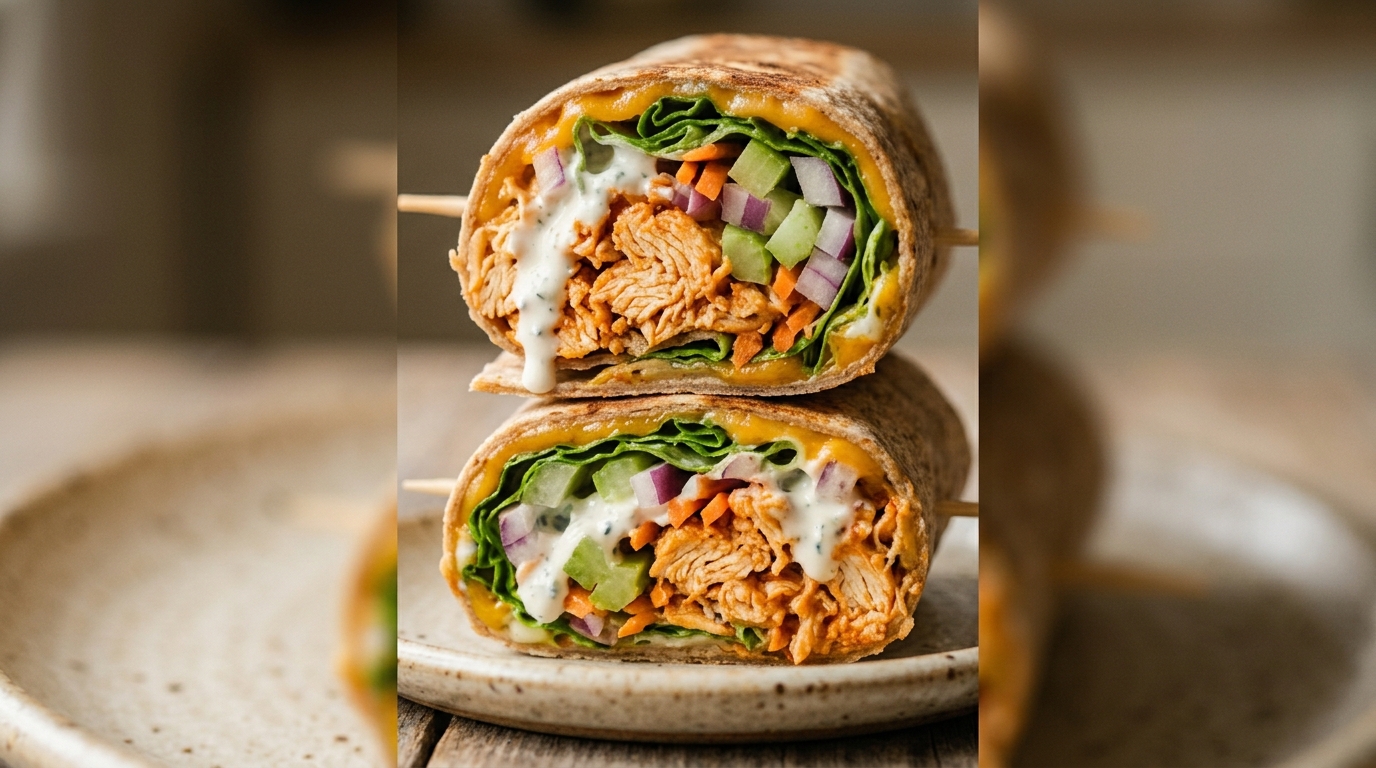 High-Protein Buffalo Chicken Wrap