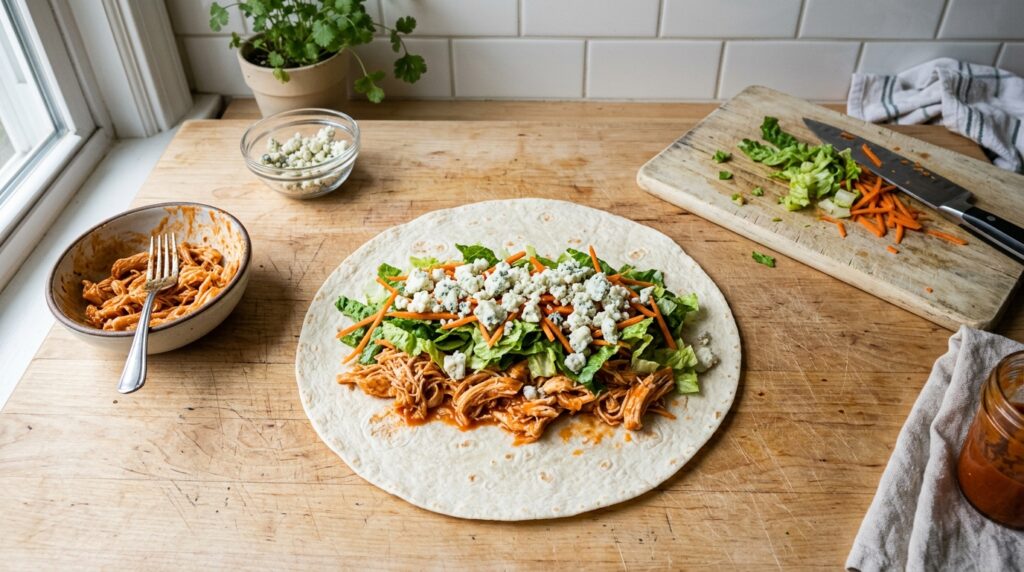 High-Protein Buffalo Chicken Wrap