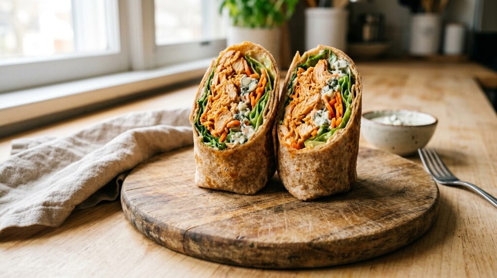 High-Protein Buffalo Chicken Wrap