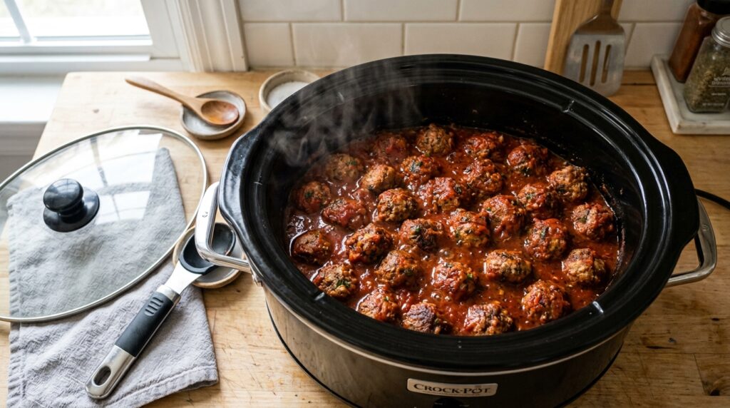 Crockpot Turkey Zucchini Meatballs 
