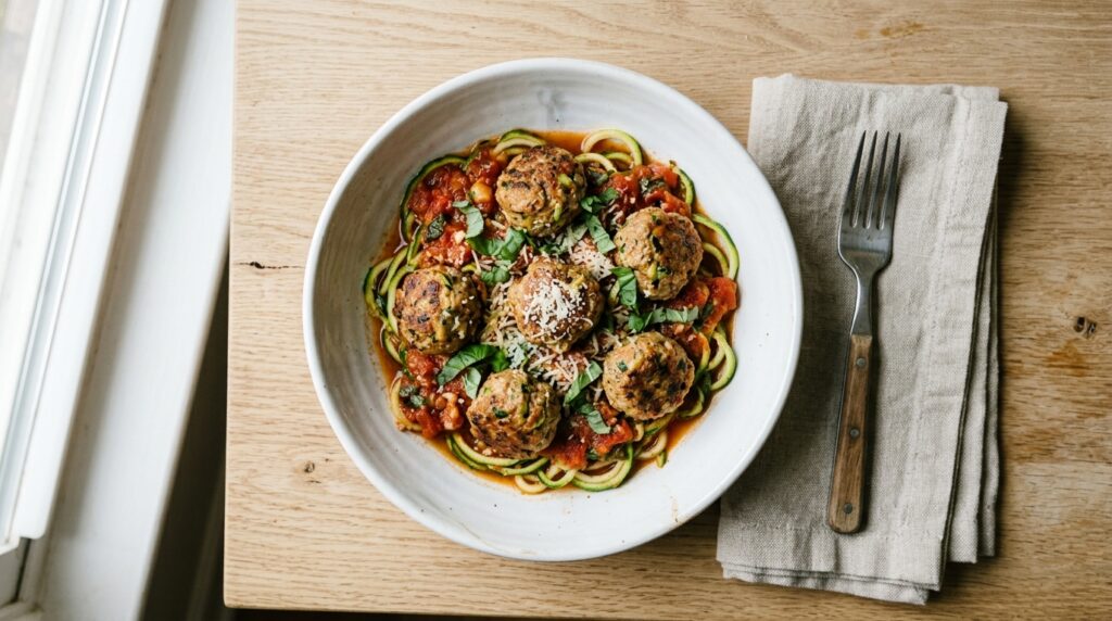 Crockpot Turkey Zucchini Meatballs