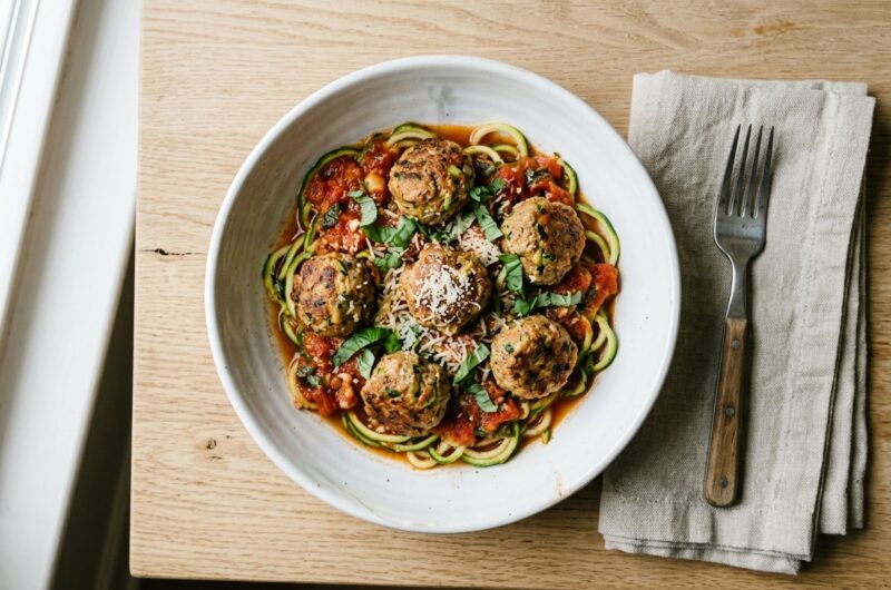 Crockpot Turkey Zucchini Meatballs