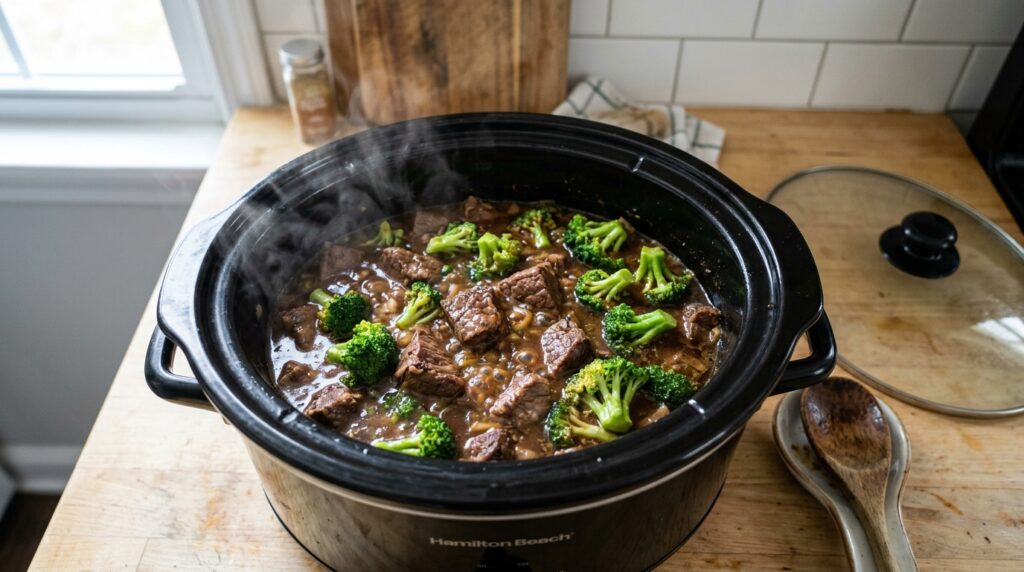 Low-Carb Crockpot Beef & Broccoli