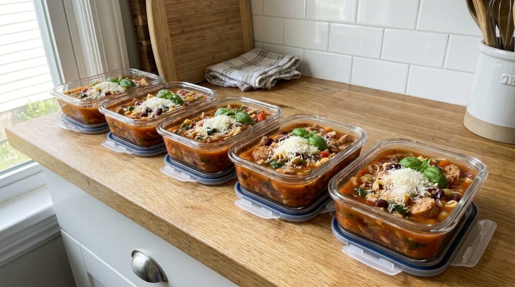 Protein-Packed Crockpot Minestrone with Chicken Sausage